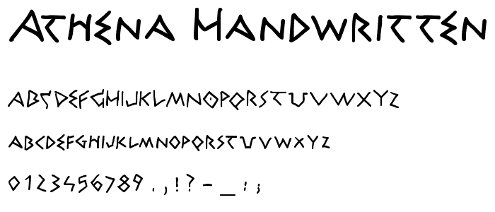Athena Handwritten font